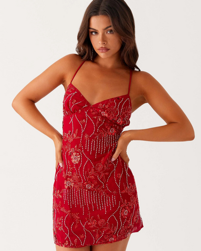 Vestido de tirantes con lentejuelas