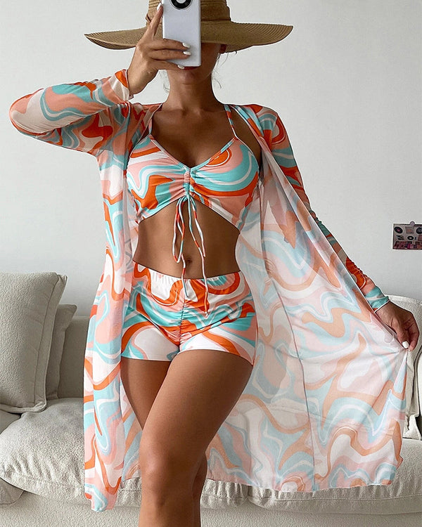 Bloom | Conjunto de Bikini de 3 Piezas con Estampado