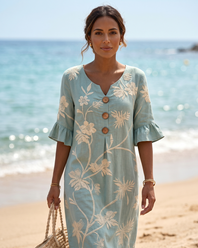 Vestido informal de mujer con estampado floral.