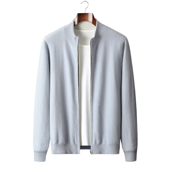 Cardigan de lana con cremallera
