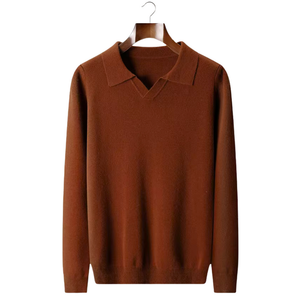 Polo de lana acanalado sin botones