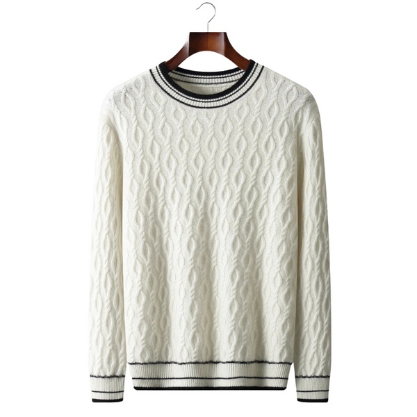 Suéter de lana jacquard con cuello redondo