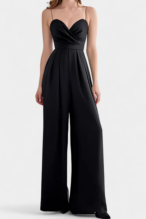 Romily Mono Sexy con Tirantes y Pierna Ancha Elegante