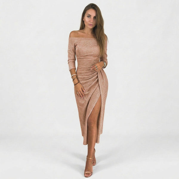 Natália - Vestido chic con hombros descubiertos