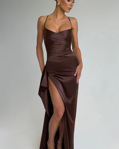 Helen Maxi Dress - Plum Brown