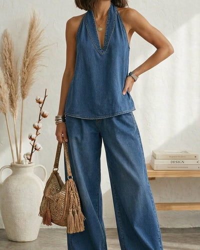 Ariadna | Conjunto Azul Verano Pernera Fluida