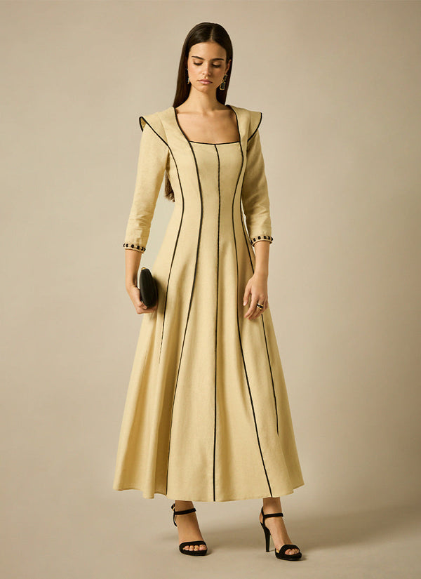 Vestido Lino camel