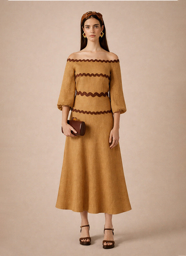 Vestido Ramio camel